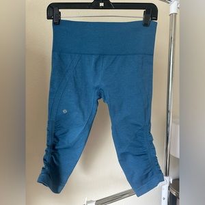 Lululemon Women’s In The Flow Crop Ribbed Ruched Leggings
